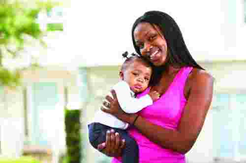 African American mother holding baby 2 600