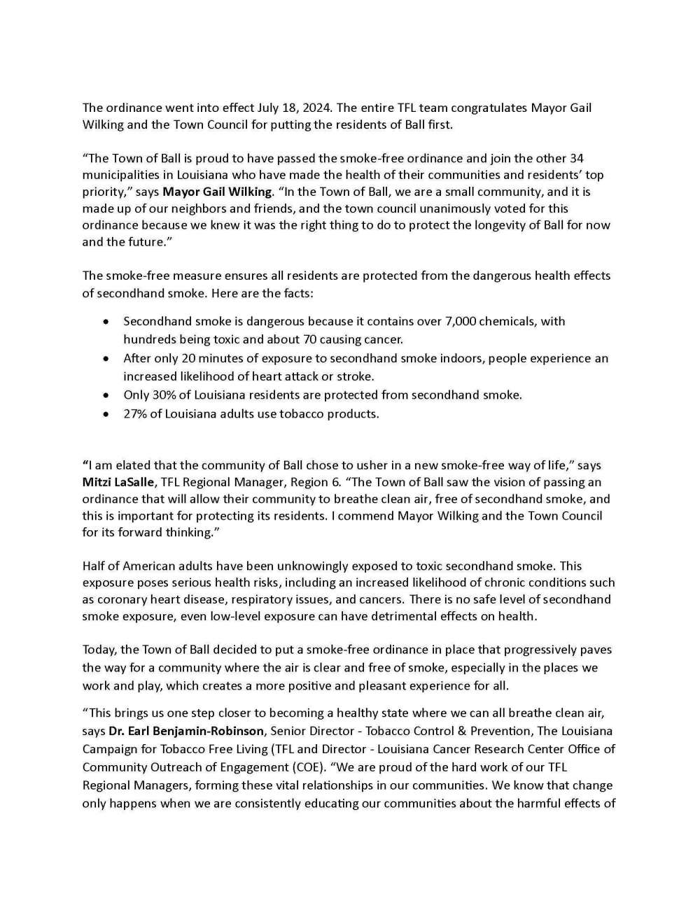 Town of Ball press release FINAL Page 2
